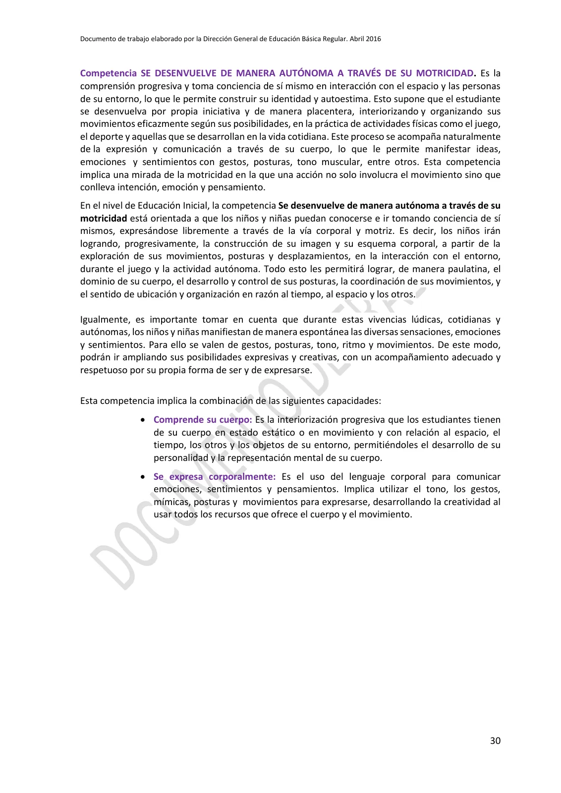 Página 30 de Programa curricular de Educación Inicial · 2016