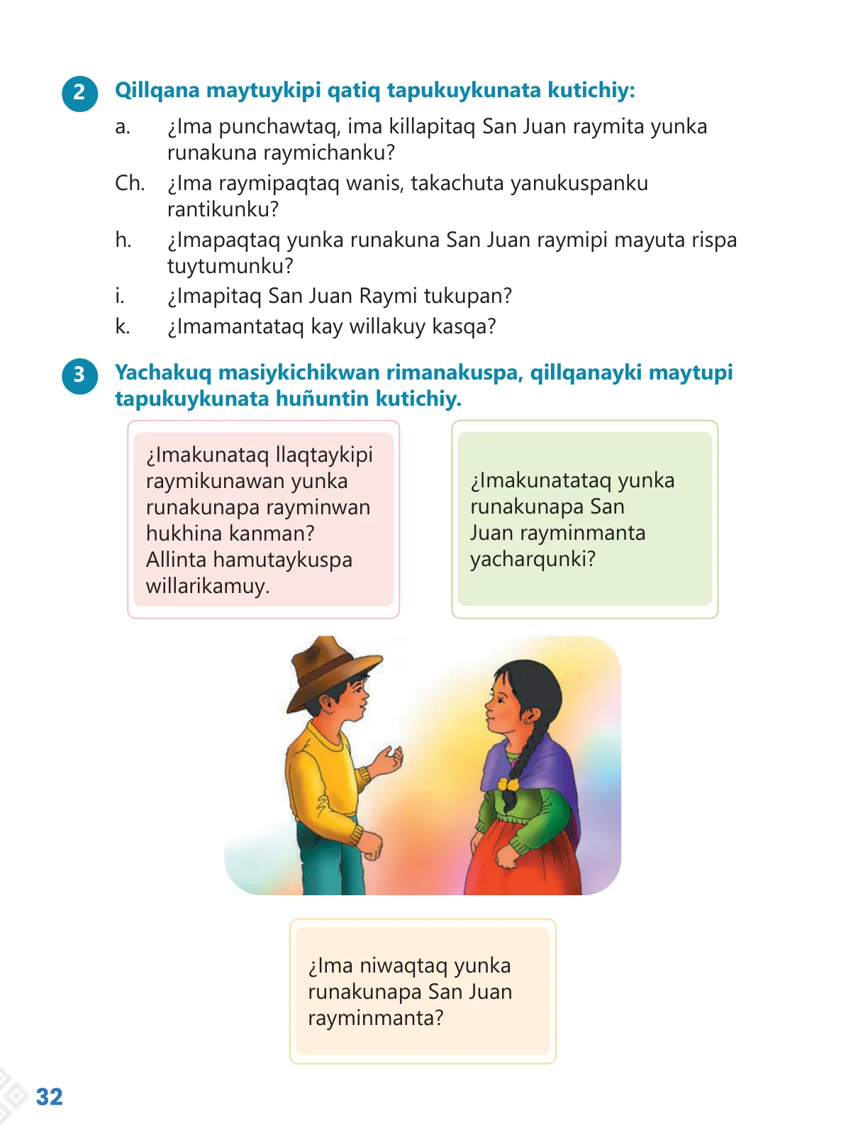 Miniatura página 34 de Ñawinchana Maytu 3 Quechua - Chanka. Texto de Comunicación del 3 ° Primaria - Quechua Chanka · 2023