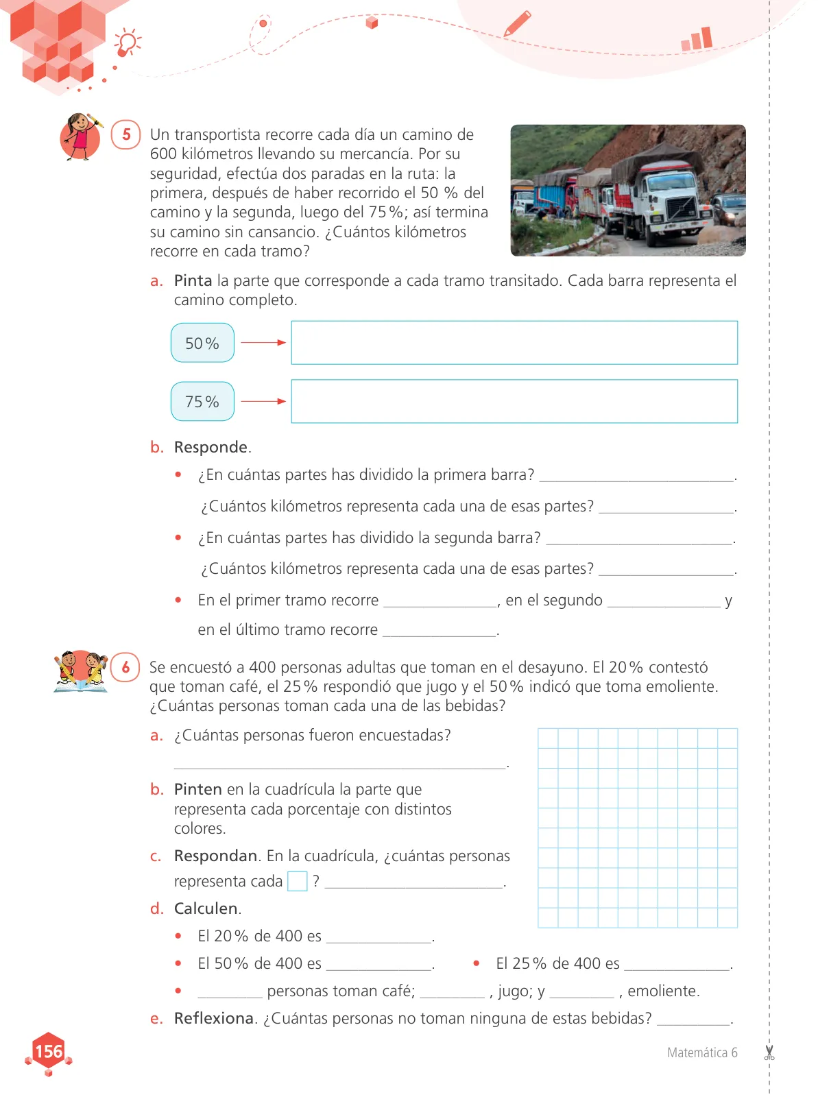 Miniatura página 158 de Matemática 6 : cuaderno de trabajo para sexto grado de Educación Primaria 2019 · 2019