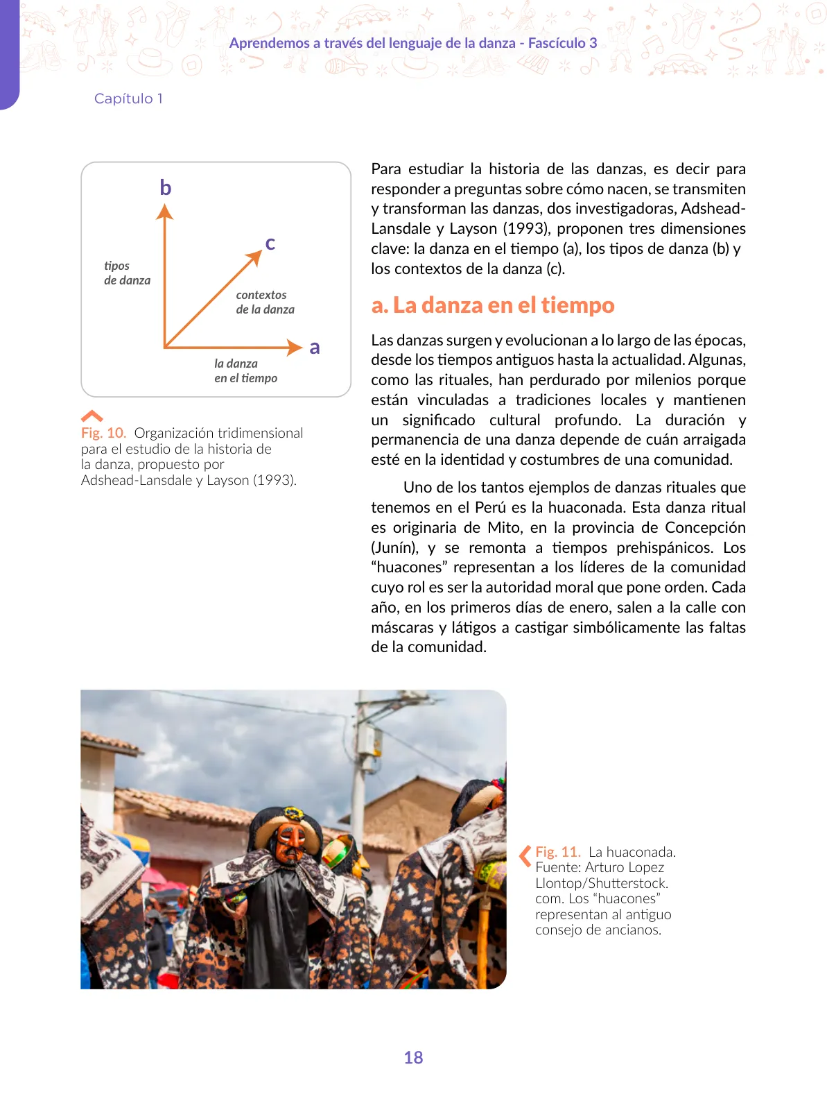 Página 18 de Aprendemos a través del lenguaje de la danza Fascículo 3 para estudiantes de Educación Secundaria · 2024