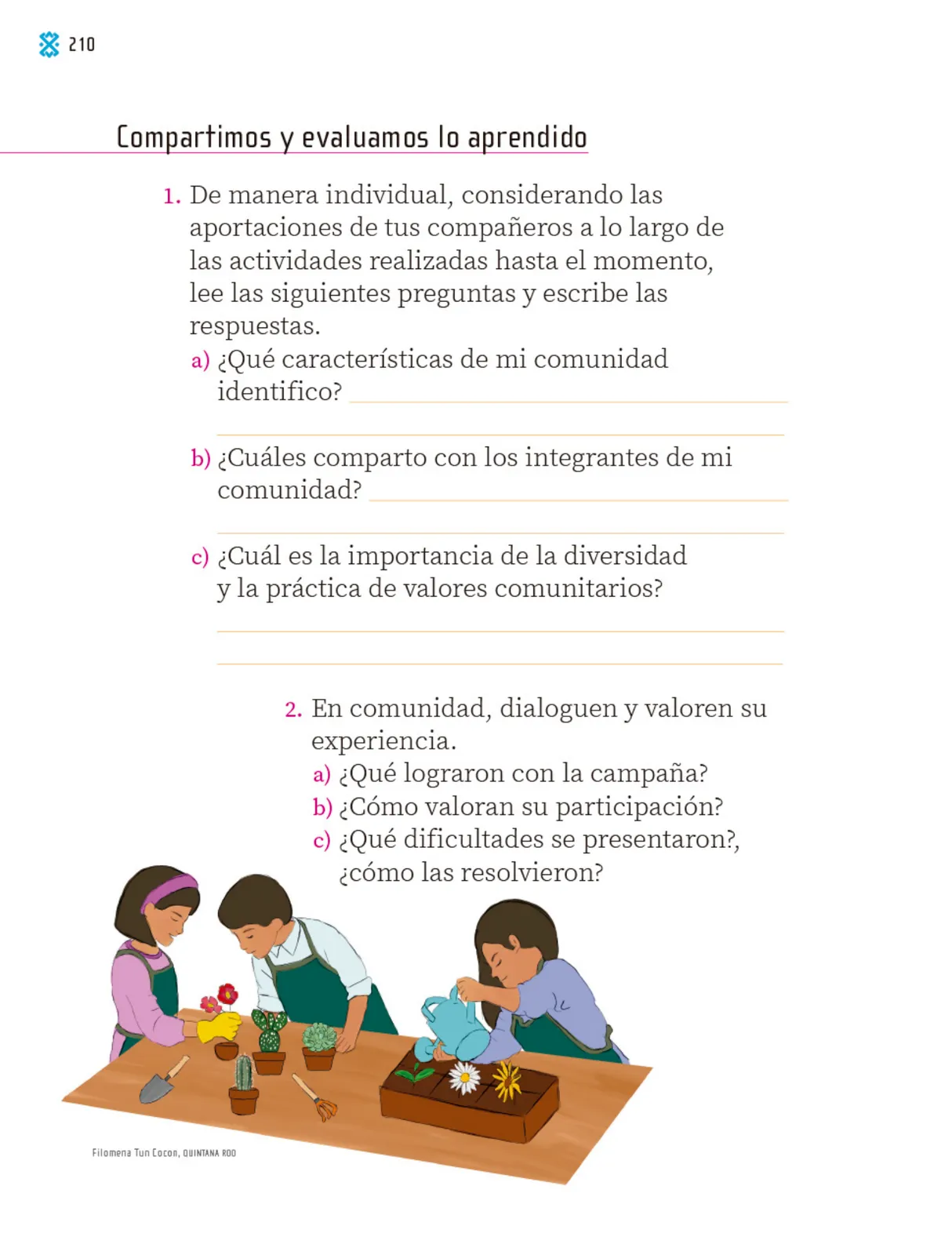 Página 211 de Proyectos Comunitarios. Libro de Educación Primaria Grado 1° Ciclo Escolar 2025 - 2026