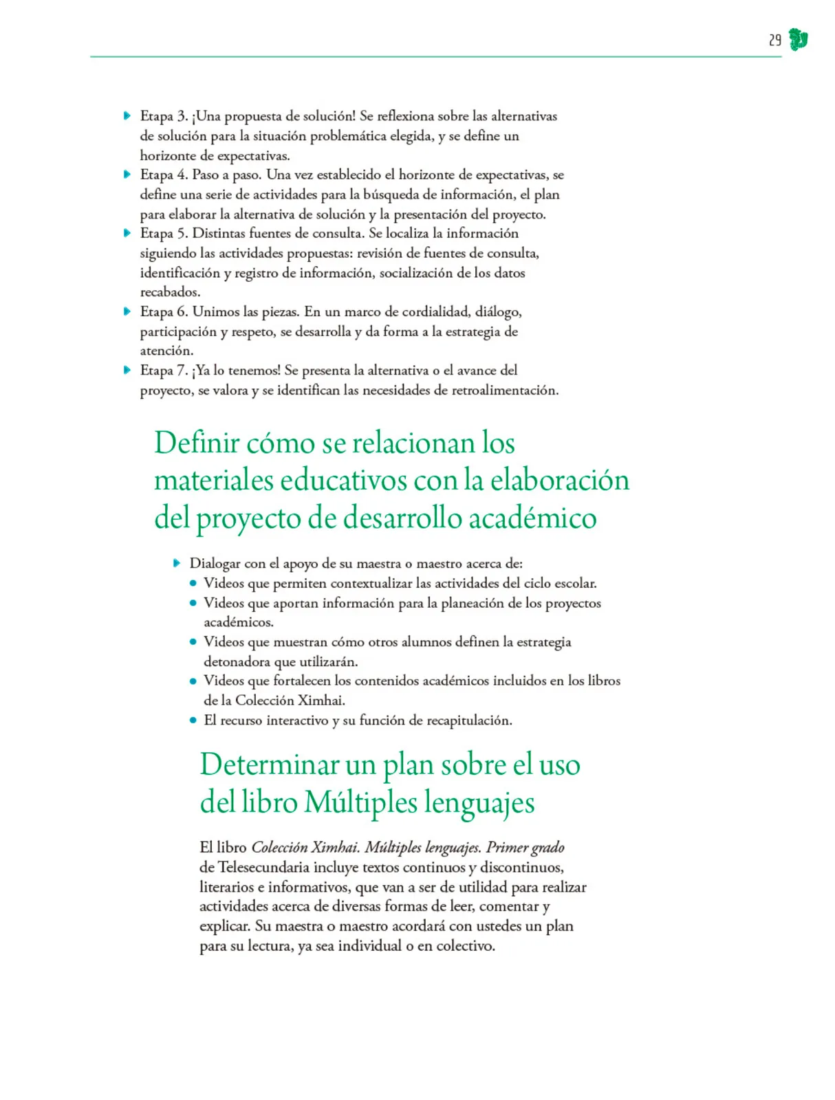 Miniatura página 30 de Colección Ximhai. Nuestro libro de Proyectos. Tomo I.   Libro de Educación Telesecundaria Grado 1°  Ciclo Escolar 2025 - 2026