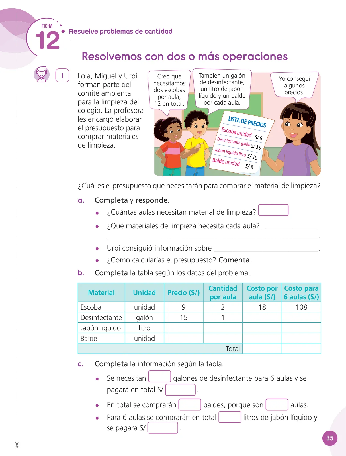 Miniatura página 37 de Cuadernillo de Matemática 6, sexto grado de Primaria ﻿ · 2023