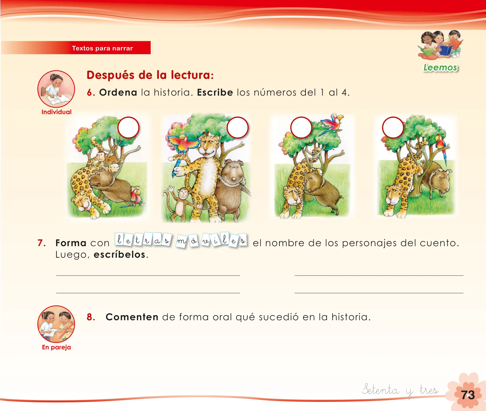 Miniatura página 75 de Comunicación 1 : cuaderno de trabajo para primer grado de Educación Primaria 2019 · 2019