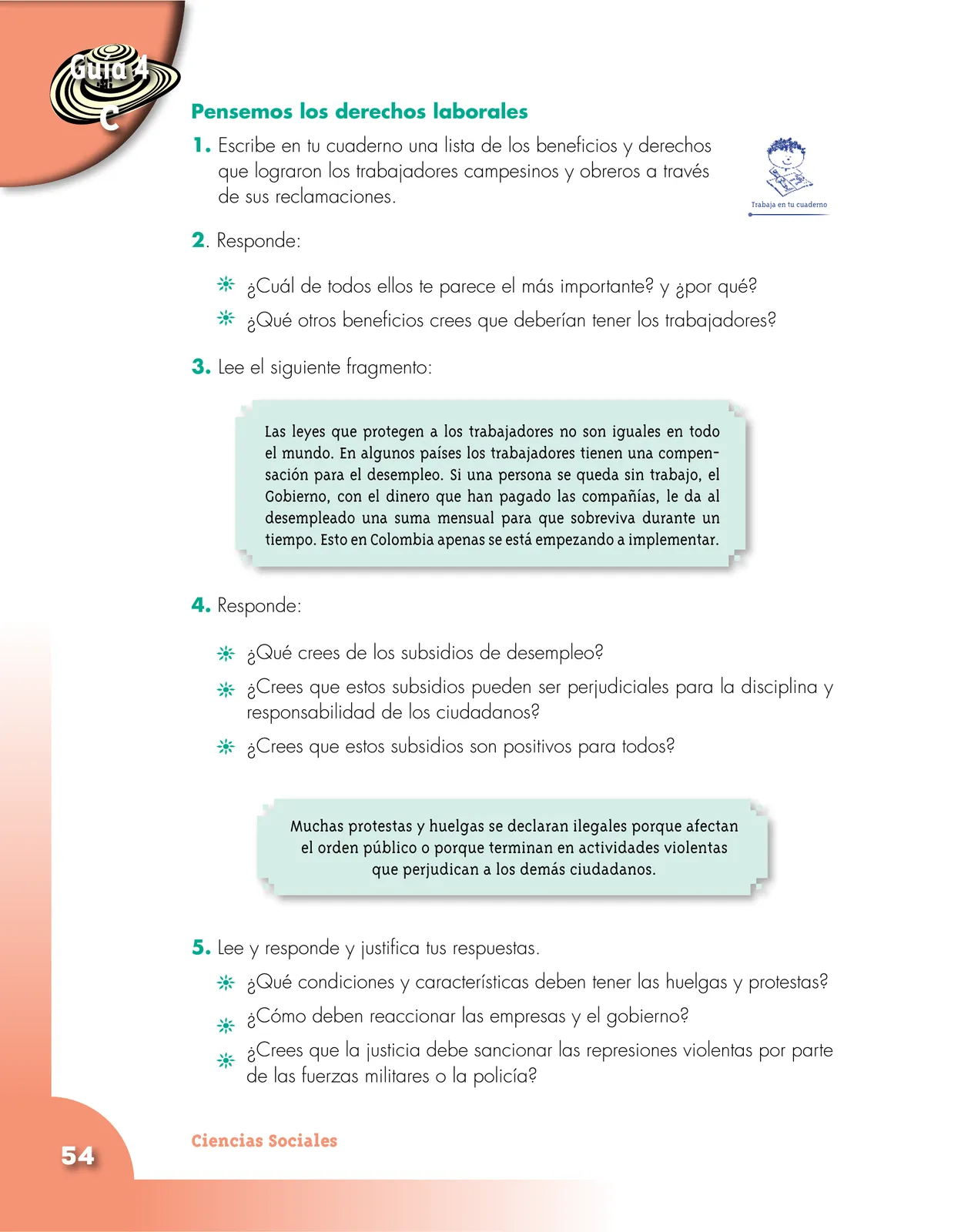 Página 54 de Ciencias Sociales 5° · Cartilla 01