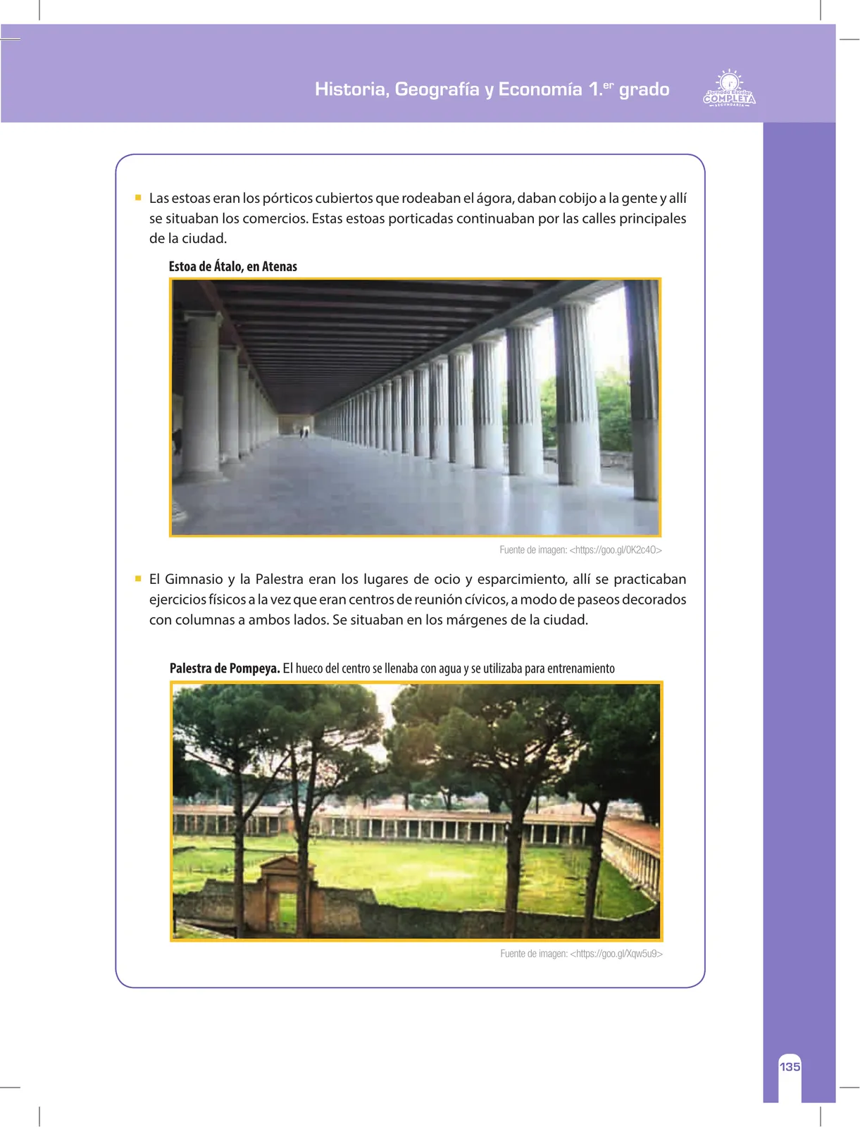 Miniatura página 135 de Historia, Geografía y Economía 1 : cuaderno de reforzamiento pedagógico - JEC · 2016