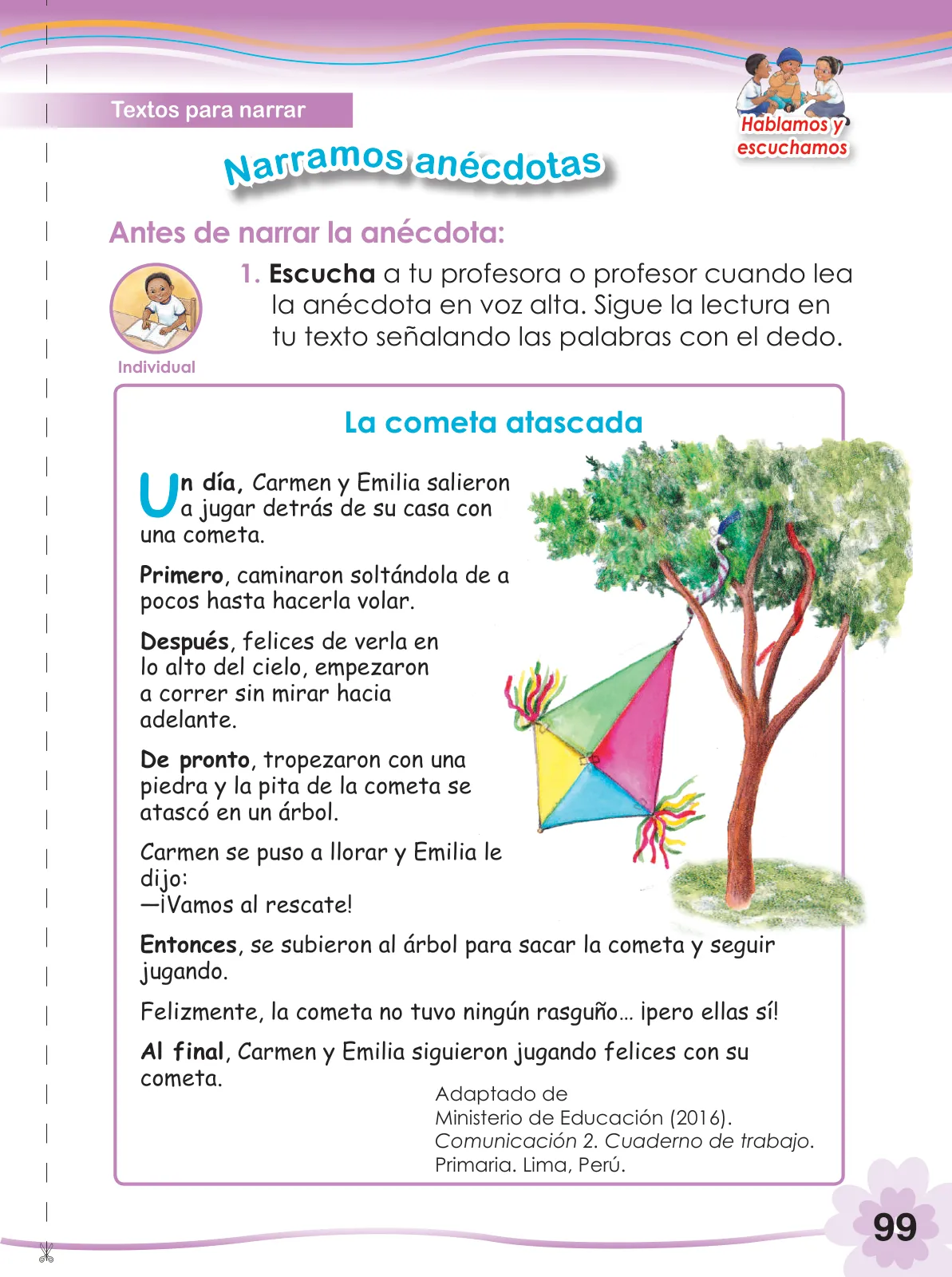 Miniatura página 101 de Comunicación 2 : cuaderno de trabajo para segundo grado de Educación Primaria 2019 · 2019