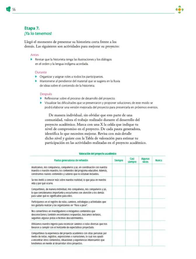 Página 57 de Colección Ximhai. Nuestro libro de Proyectos. Tomo III. Libro de Educación Telesecundaria Grado 1° Ciclo Escolar 2025 - 2026