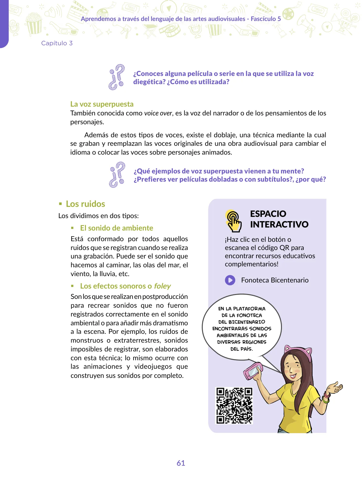 Miniatura página 61 de Aprendemos a través del lenguaje de las artes audiovisuales Fascículo 5 para estudiantes de Educación Secundaria · 2024