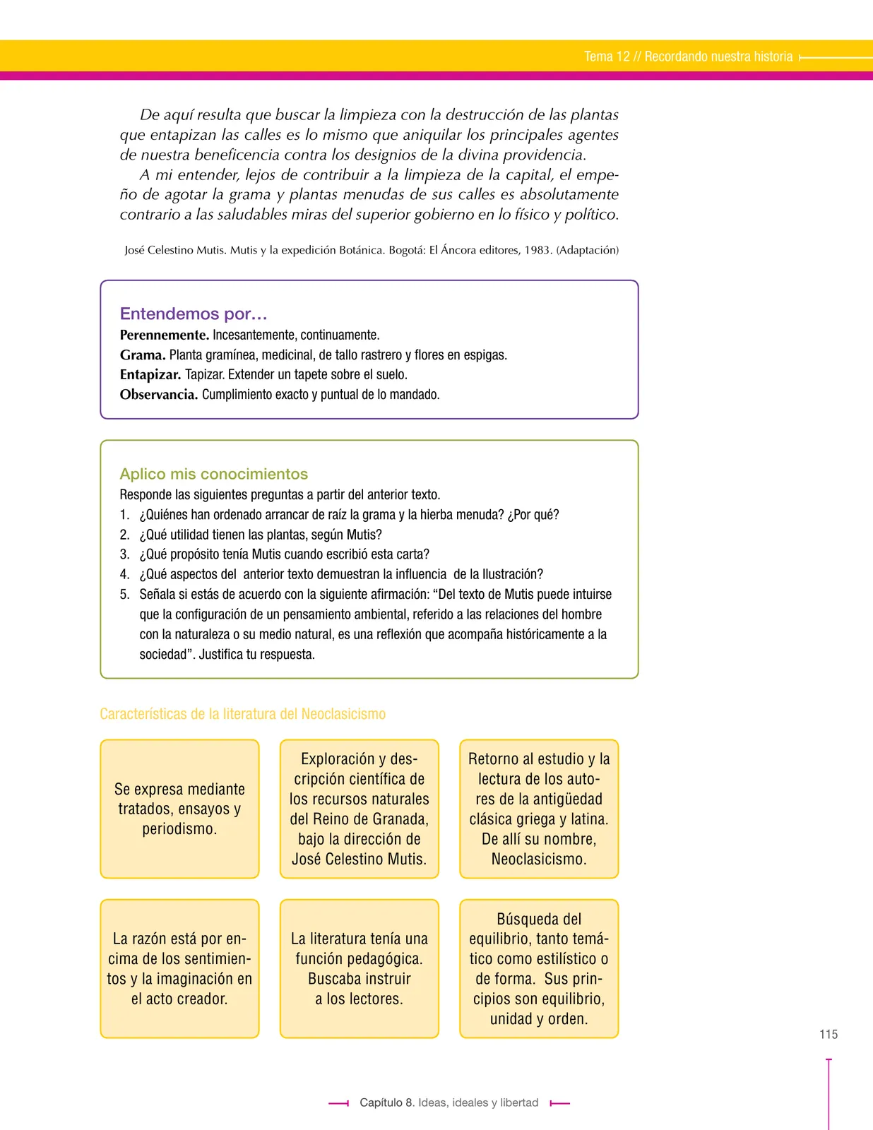 Miniatura página 115 de Lenguaje 8° · Secundaria Activa