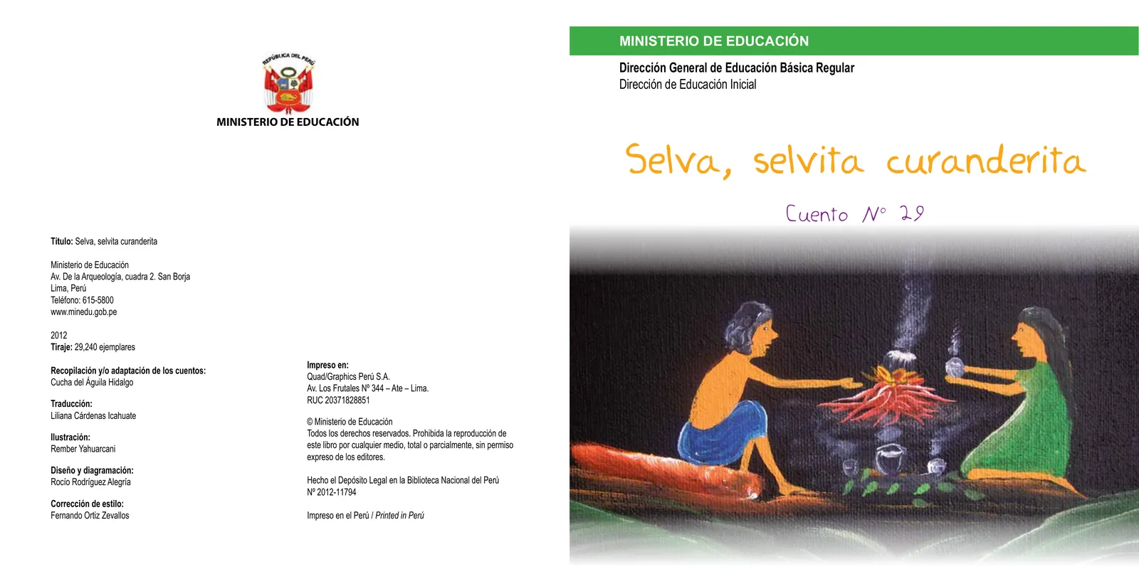 Miniatura página 3 de Selva, selvita curanderita. Cuento No. 29 · 2012