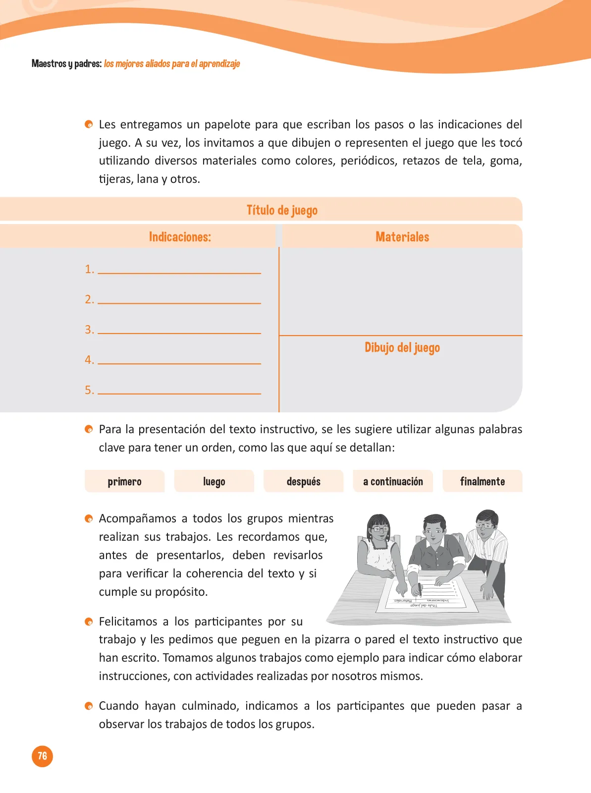 Página 78 de Guía para el trabajo docente con las familias del ciclo IV de Primaria · 2016