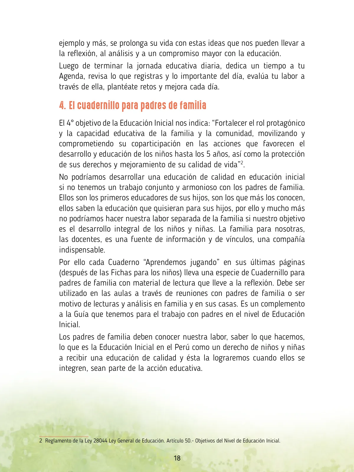 Miniatura página 20 de Agenda pedagógica 2017-2018 para docentes de II Ciclo de Instituciones de nivel de Educación Inicial · 2017