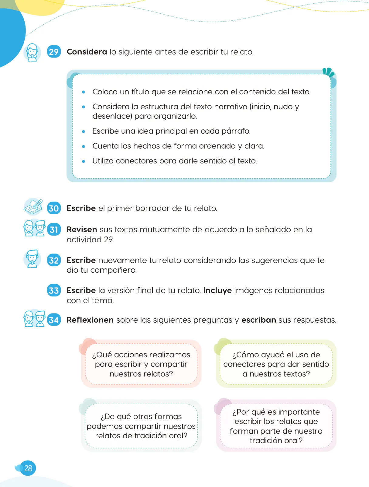 Página 30 de Cuadernillo de Comunicación 4. Cuarto grado de Primaria · 2024