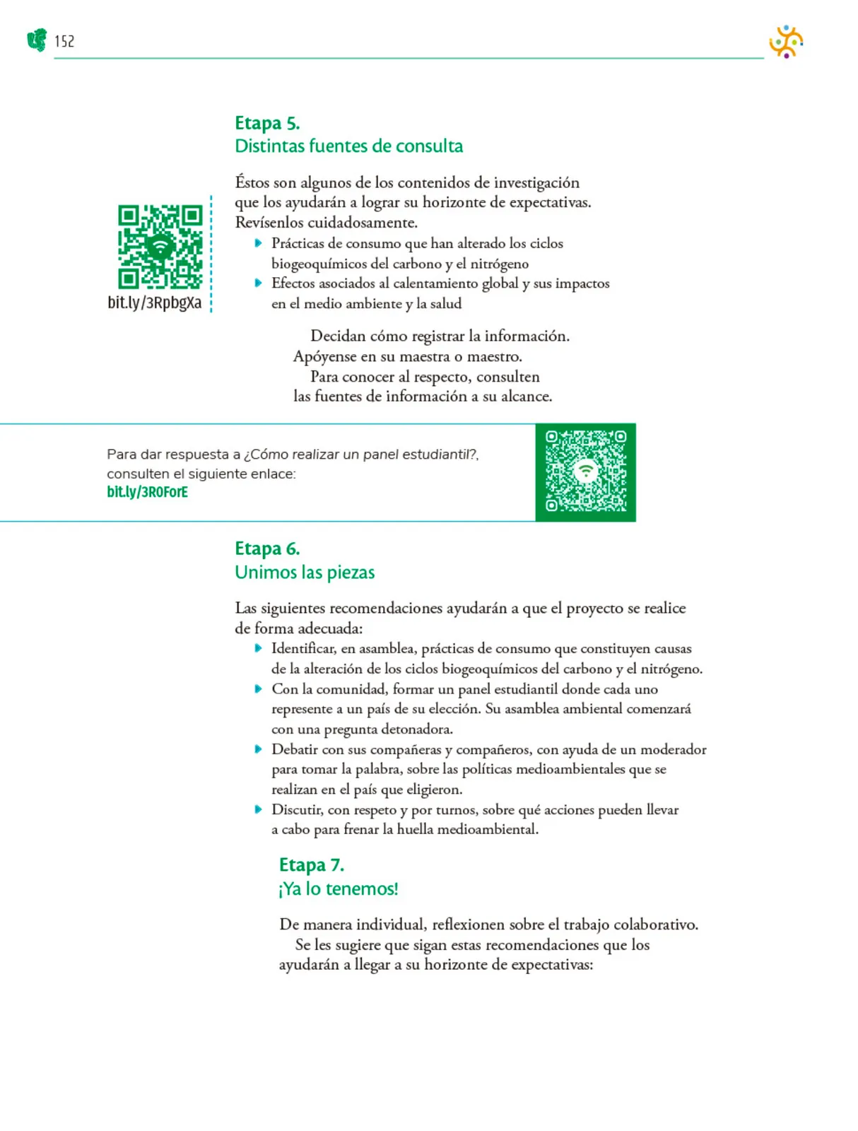Miniatura página 153 de Colección Ximhai. Nuestro libro de Proyectos.  Tomo III.  Libro de Educación Telesecundaria Grado 1°  Ciclo Escolar 2025 - 2026