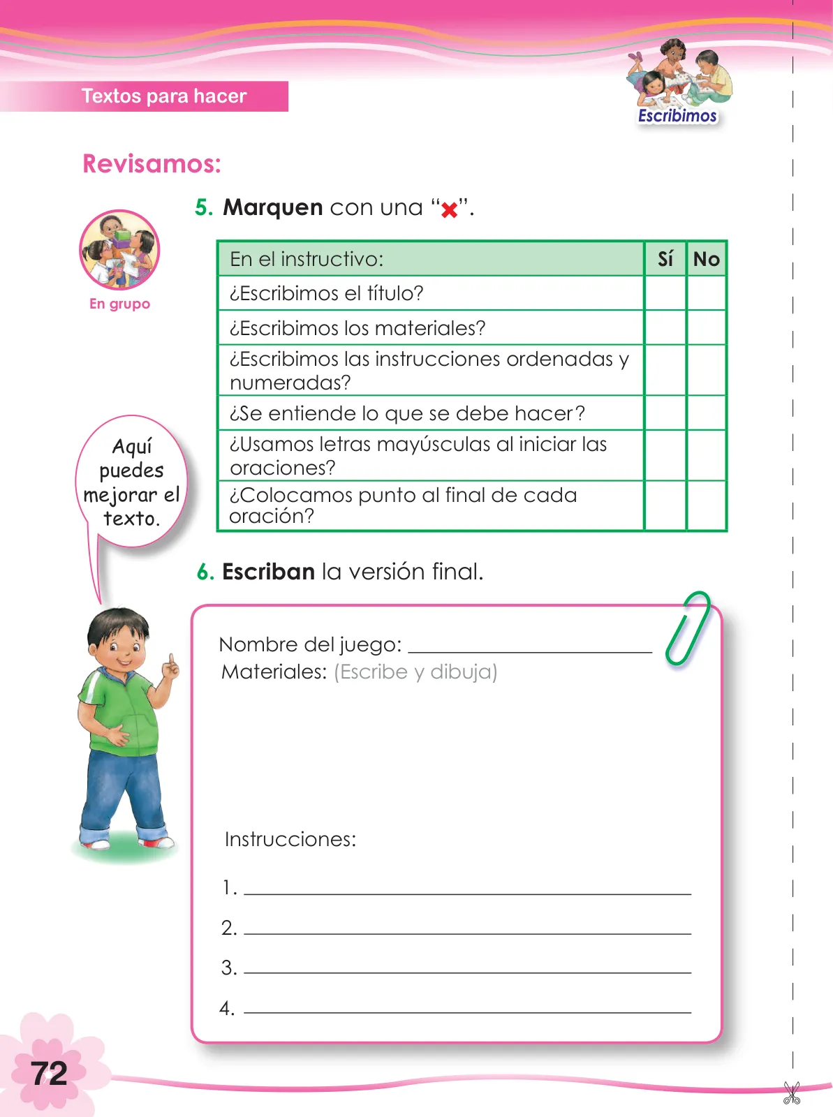 Miniatura página 74 de Comunicación 2 : cuaderno de trabajo para segundo grado de Educación Primaria 2019 · 2019