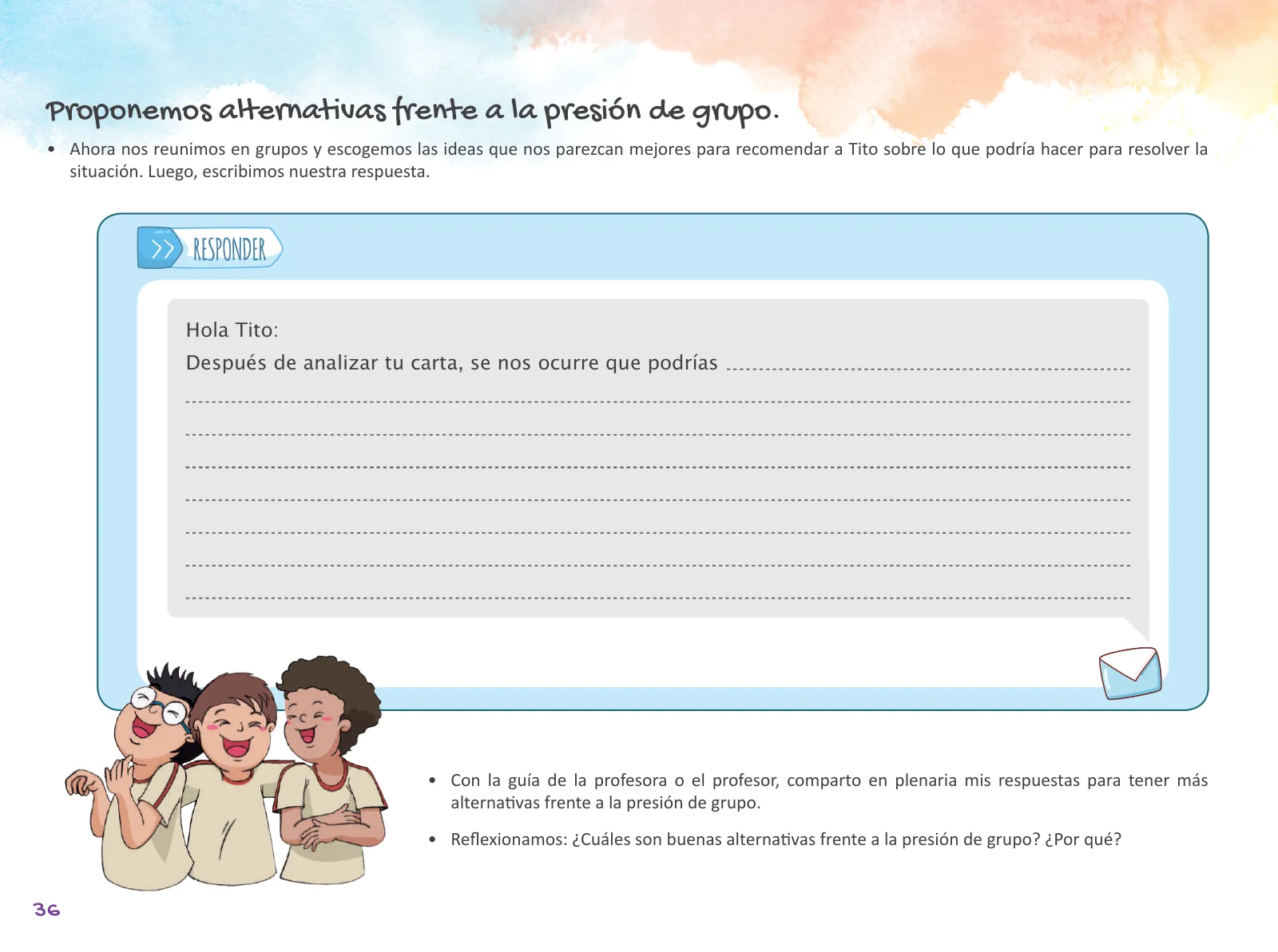 Página 38 de Cuadernillo de Tutoría Quinto Grado Educación Primaria 2019 · 2019