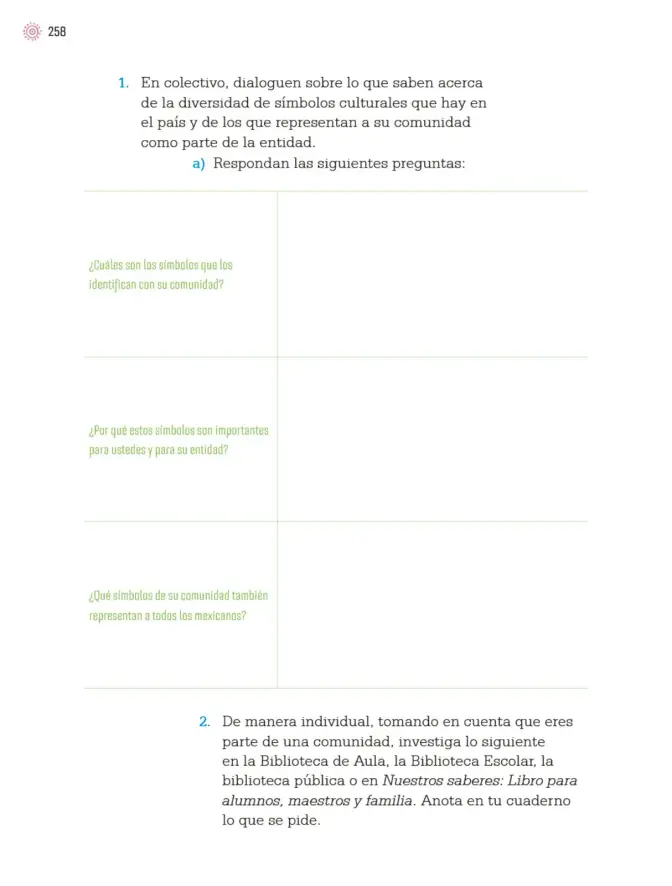 Página 261 de Proyectos de Aula. Libro de Educación Primaria Grado 4° Ciclo Escolar 2025 - 2026
