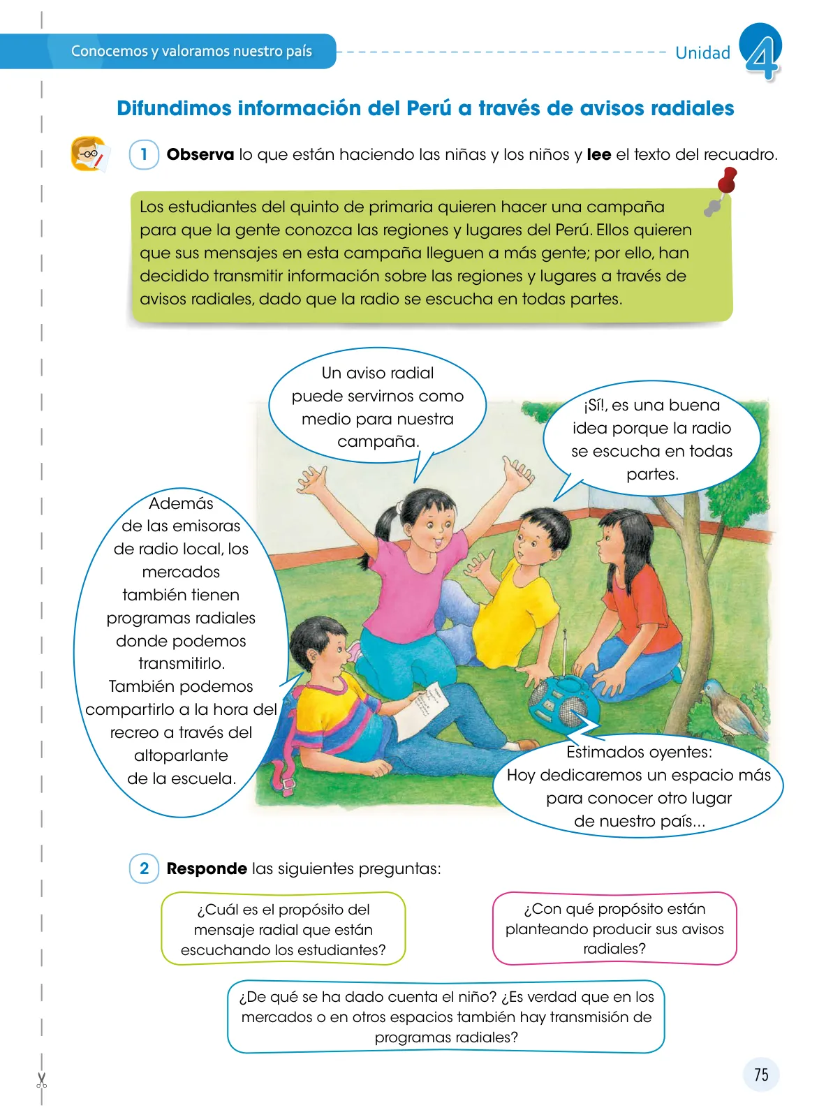 Miniatura página 76 de Comunicación 5 : cuaderno de trabajo para quinto grado de Educación Primaria 2019 · 2019