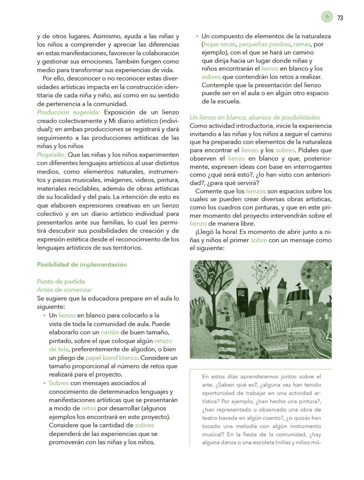 Página 74 de Modalidades de trabajo para la acción transformadora y el codiseño Libro de Educación Preescolar Grado 1°, 2°, 3° Ciclo Escolar 2025 - 2026