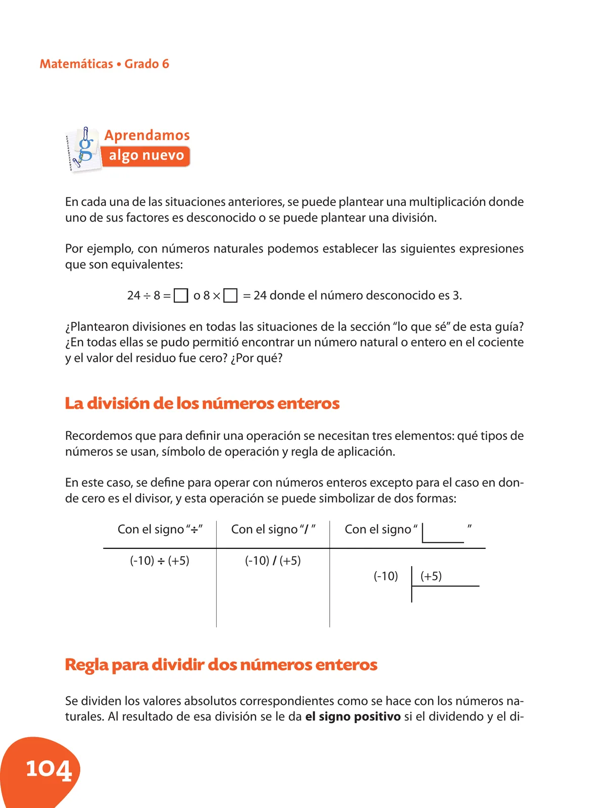 Página 105 de Matematica 6° · Postprimaria