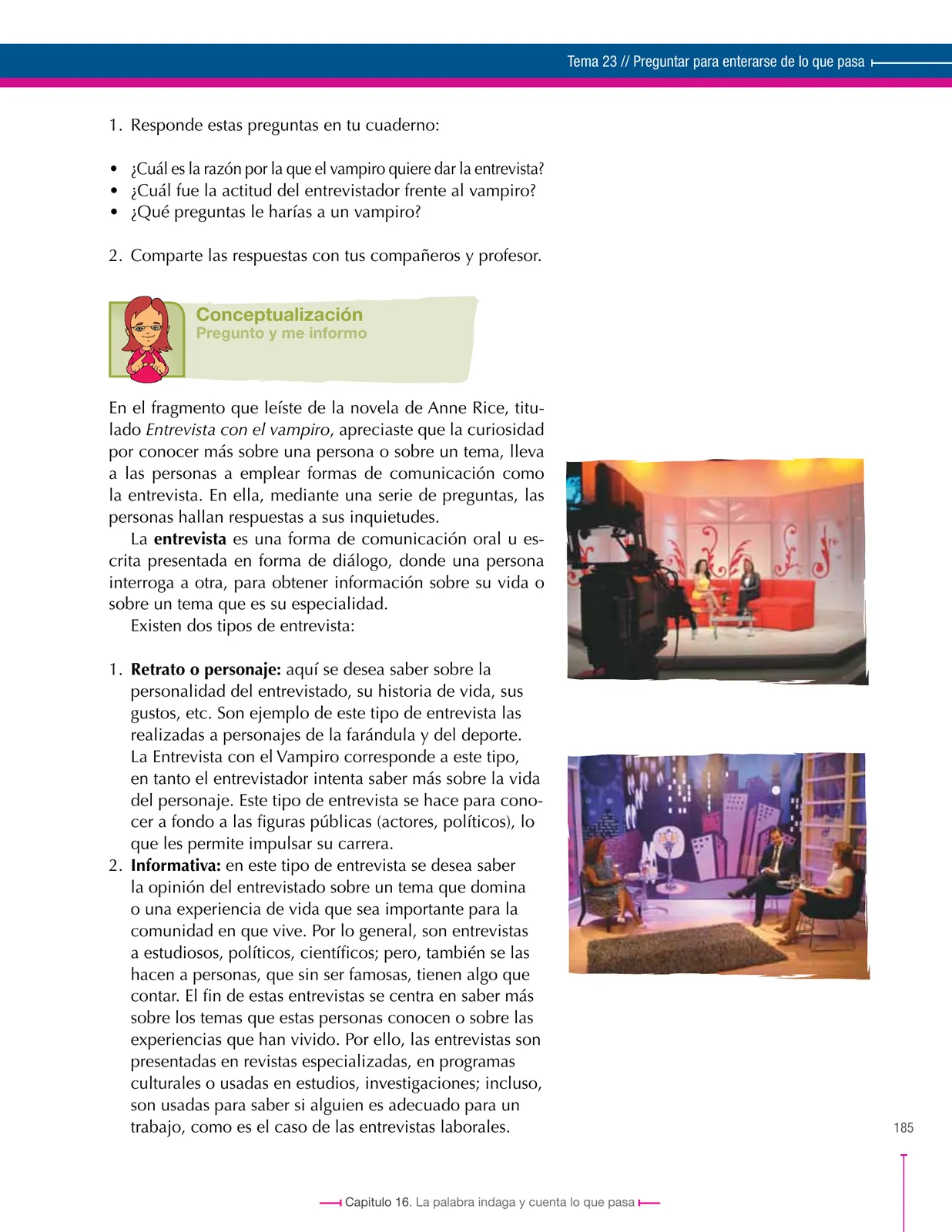 Página 185 de Lenguaje 6° · Secundaria Activa