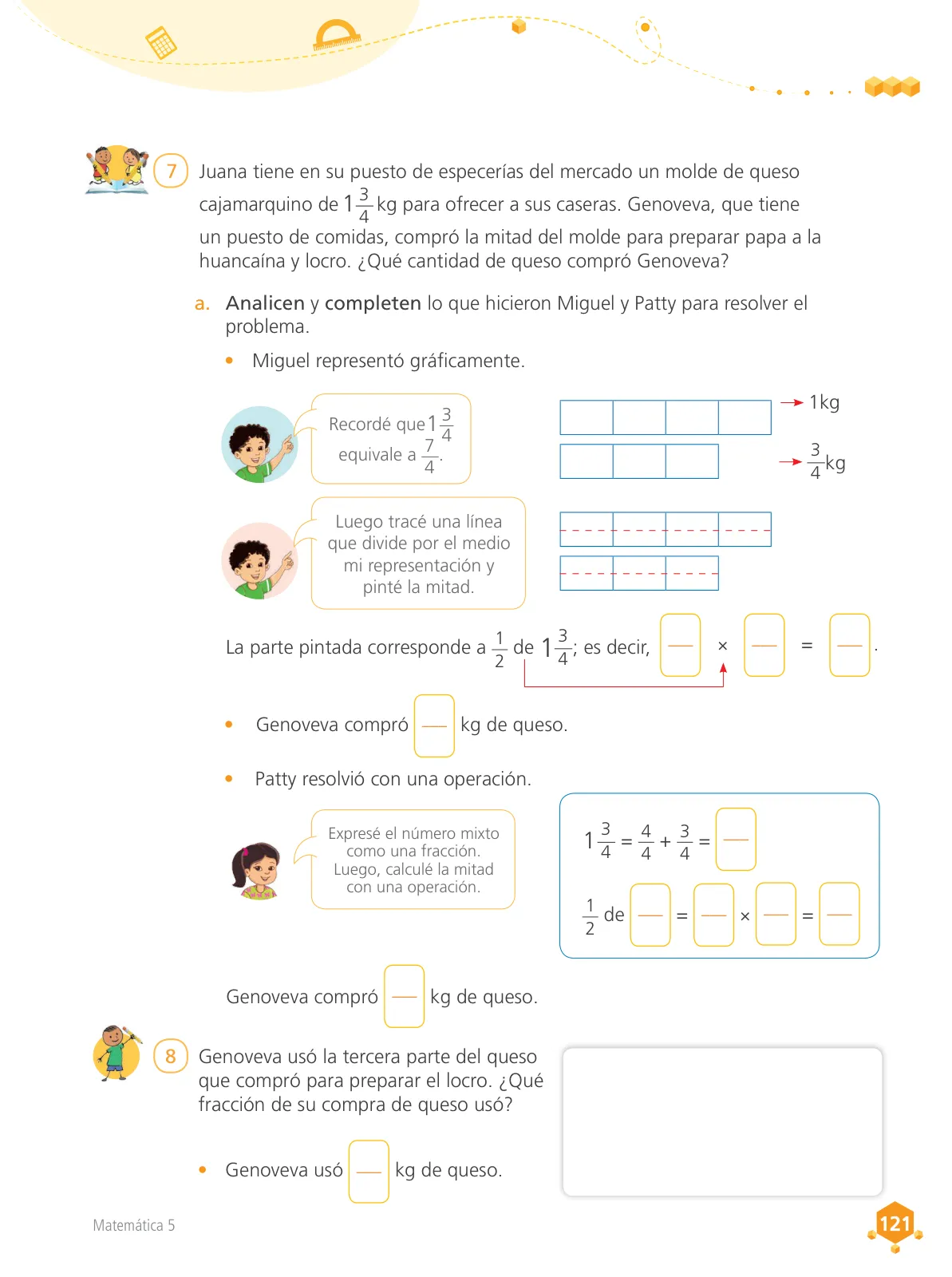 Miniatura página 122 de Matemática 5 : cuaderno de trabajo para quinto grado de Educación Primaria 2018 · 2018