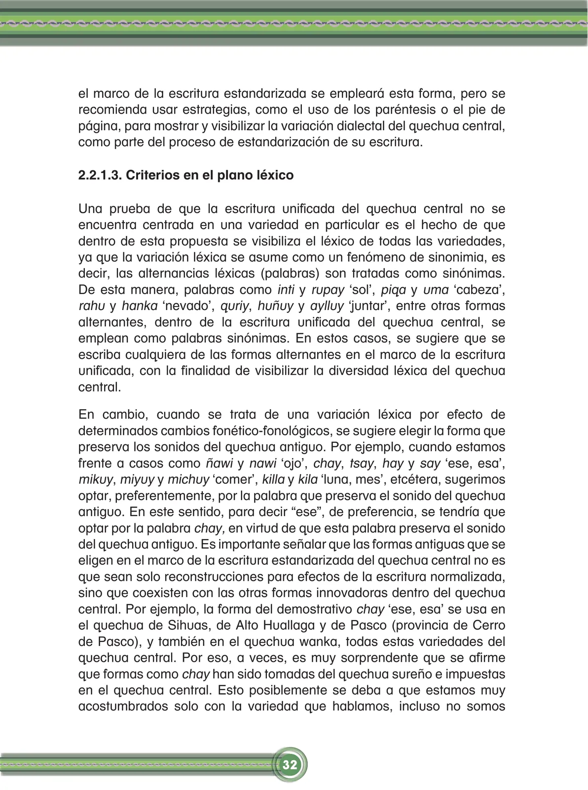 Página 34 de Chawpin qichwata alli qillqanapaq maytu = Manual de escritura quechua central · 2020