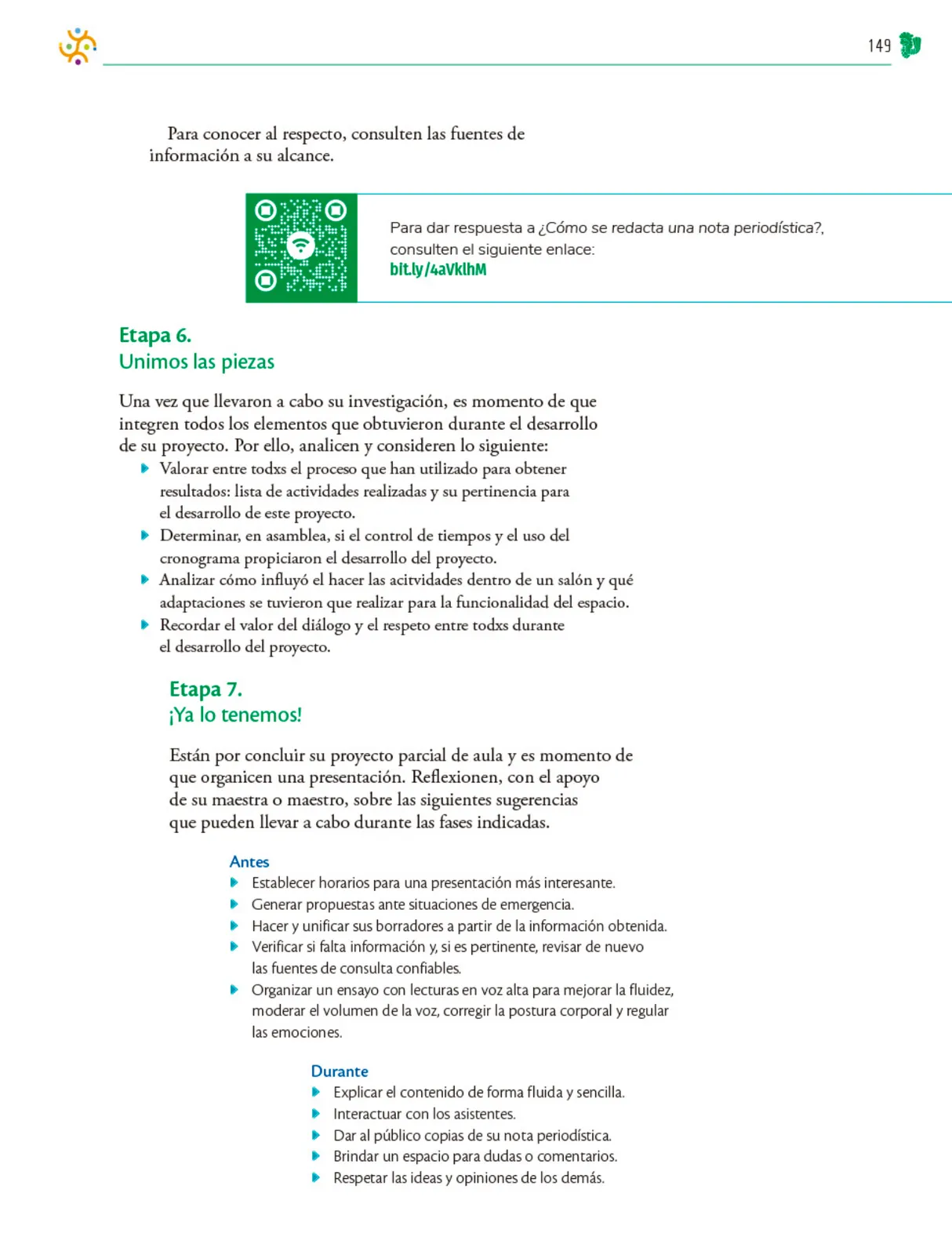 Miniatura página 150 de Colección Nanahuatzin. Nuestro libro de Proyectos.  Tomo II.  Libro de Educación Telesecundaria Grado 3°  Ciclo Escolar 2025 - 2026