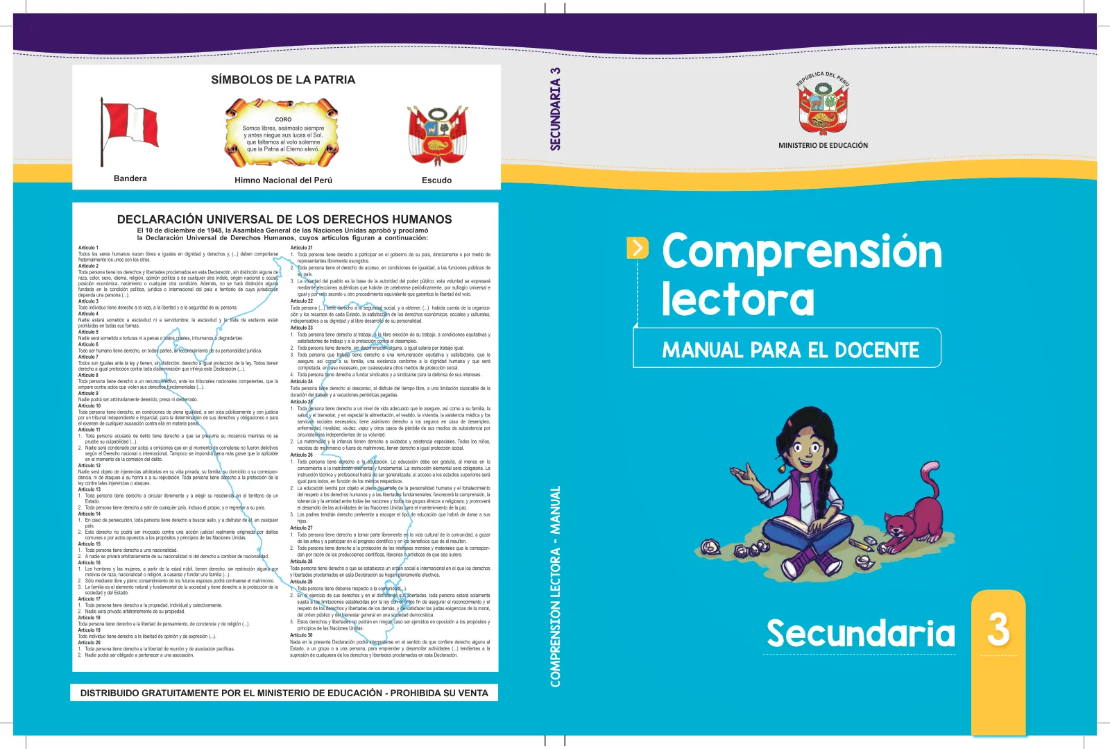 Página 1 de Comprensión lectora 3 : manual para el docente de tercer grado de Secundaria · 2017