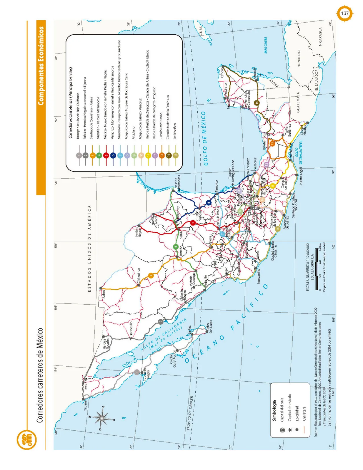 Página 138 de Cartografía de México y el mundo. Libro de Educación Primaria Grado 4° Ciclo Escolar 2025 - 2026