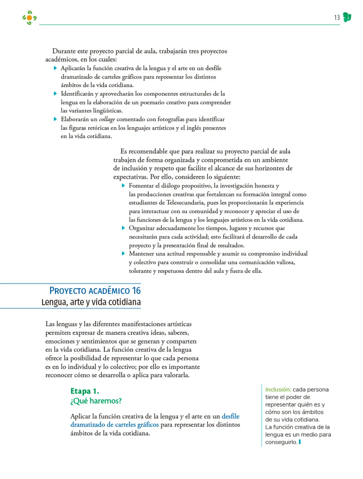Miniatura página 14 de Colección Nanahuatzin. Nuestro libro de Proyectos.  Tomo II.  Libro de Educación Telesecundaria Grado 3°  Ciclo Escolar 2025 - 2026