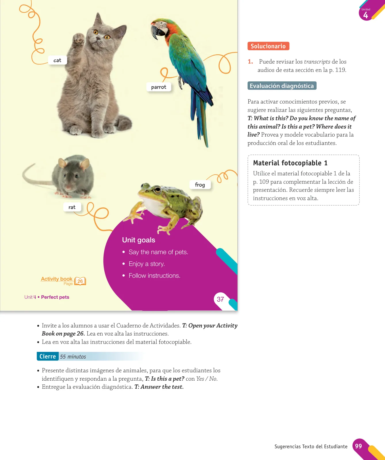 Página 101 de Inglés – Primero Básico | Student’s Book MINEDUC – Descargar PDF · 2024