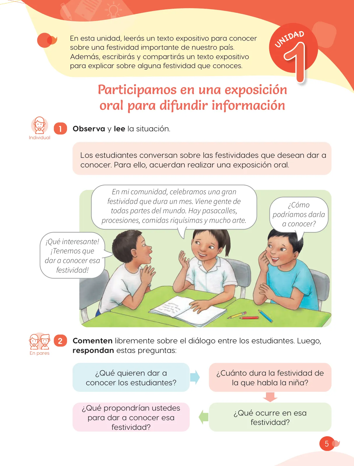 Página 7 de Cuadernillo de Comunicación 4, cuarto grado de Primaria · 2023