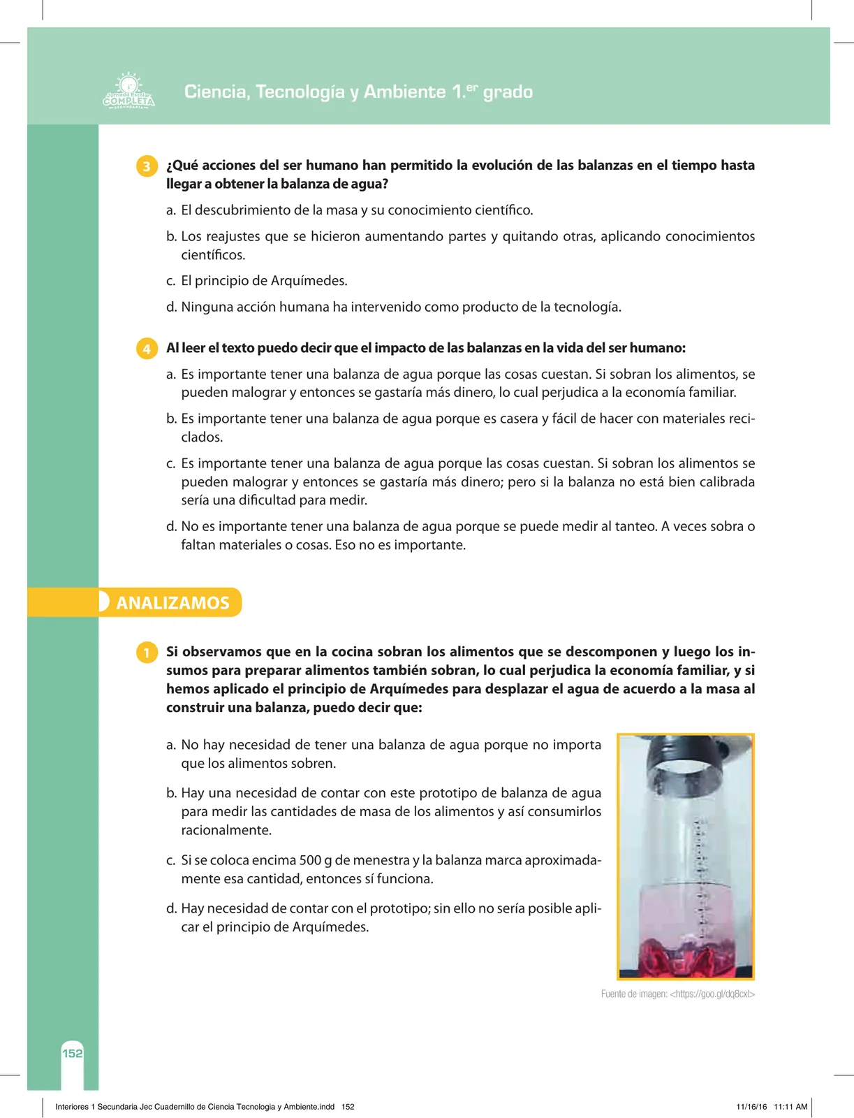 Miniatura página 152 de Ciencia, Tecnología y Ambiente 1. Cuaderno de reforzamiento pedagógico - JEC · 2016