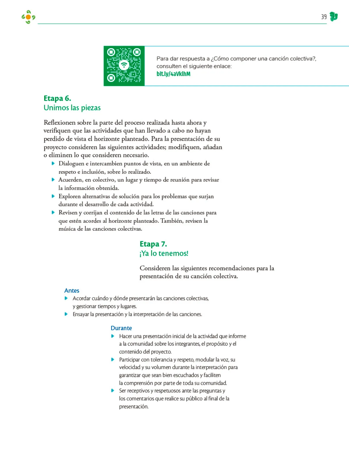 Miniatura página 40 de Colección Nanahuatzin. Nuestro libro de Proyectos.  Tomo II.  Libro de Educación Telesecundaria Grado 3°  Ciclo Escolar 2025 - 2026