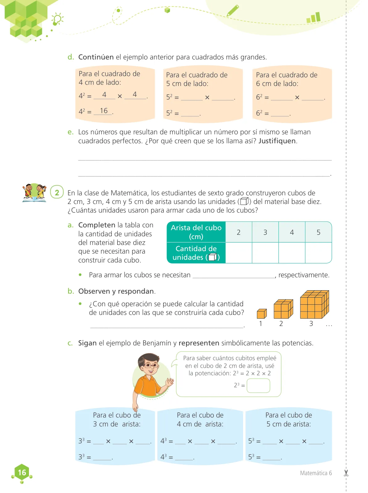 Página 18 de Matemática 6 : cuaderno de trabajo para sexto grado de Educación Primaria 2019 · 2019