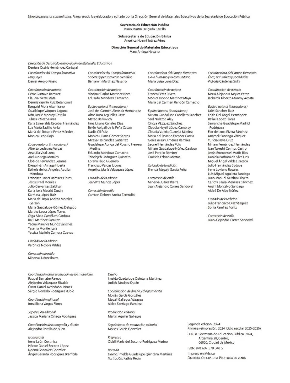 Página 3 de Proyectos Comunitarios.   Libro de Educación Primaria Grado 1°  Ciclo Escolar 2025 - 2026