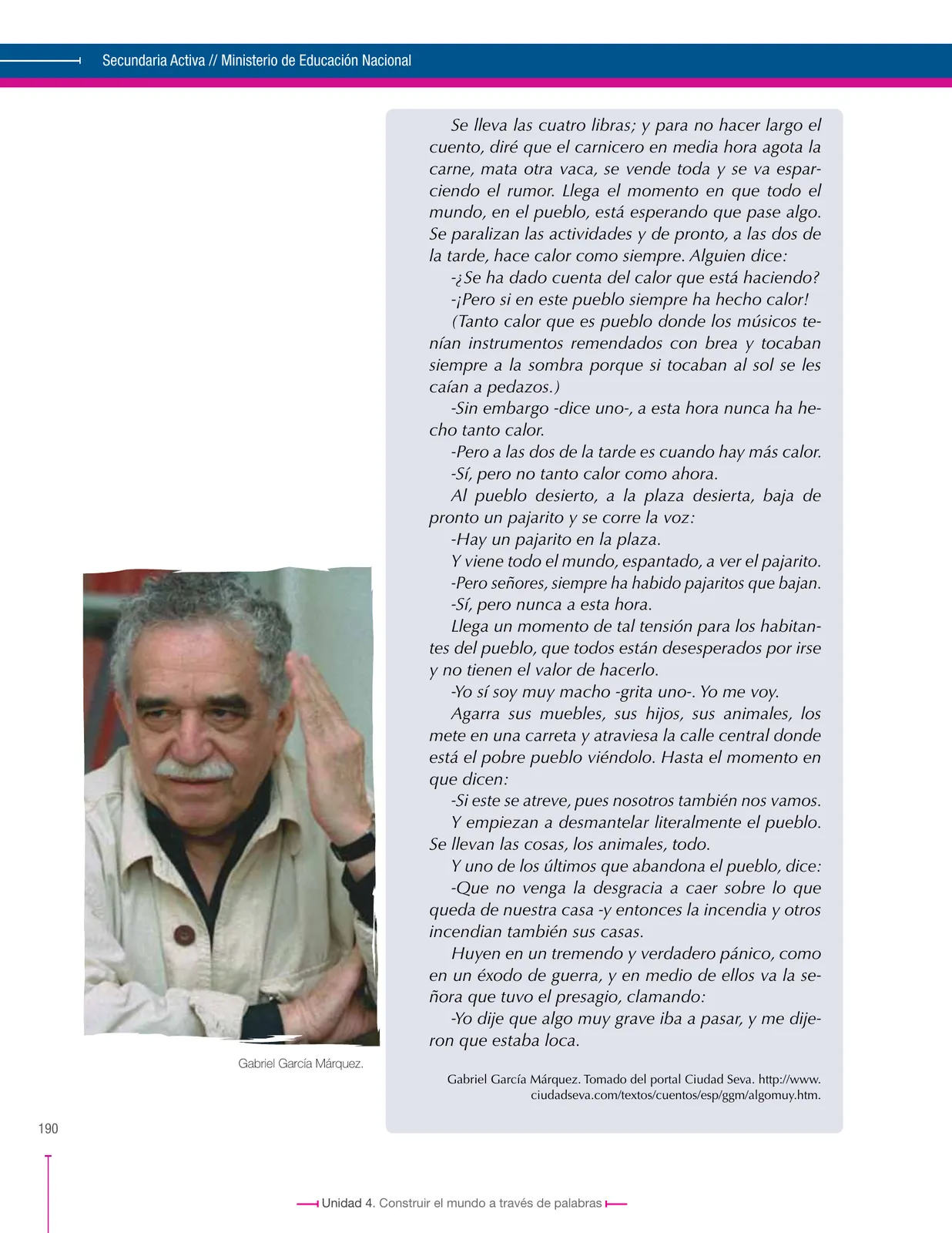 Página 190 de Lenguaje 6° · Secundaria Activa