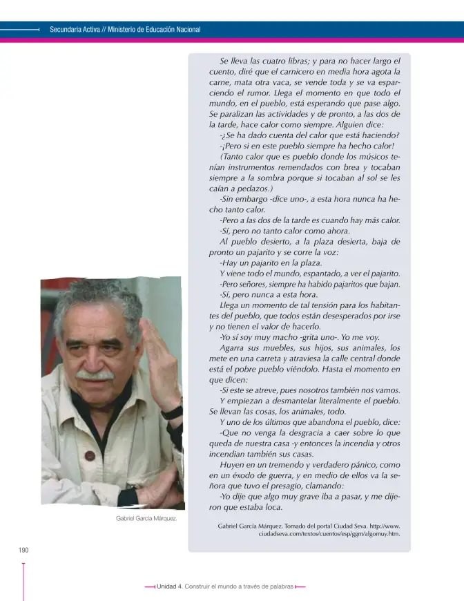 Página 190 de Lenguaje 6° · Secundaria Activa