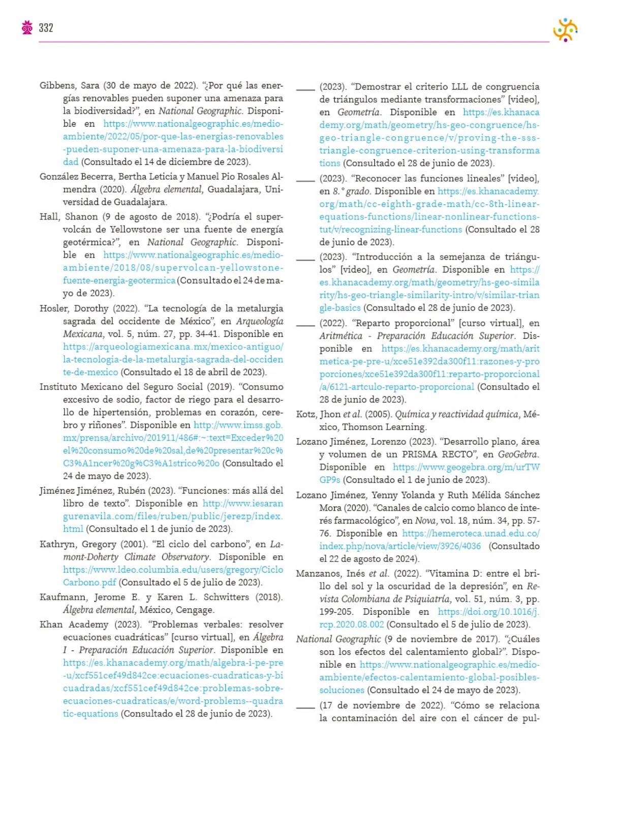 Página 333 de Colección Nanahuatzin. Saberes y pensamiento científico. Libro de Educación Secundaria Grado 3° Ciclo Escolar 2025 - 2026