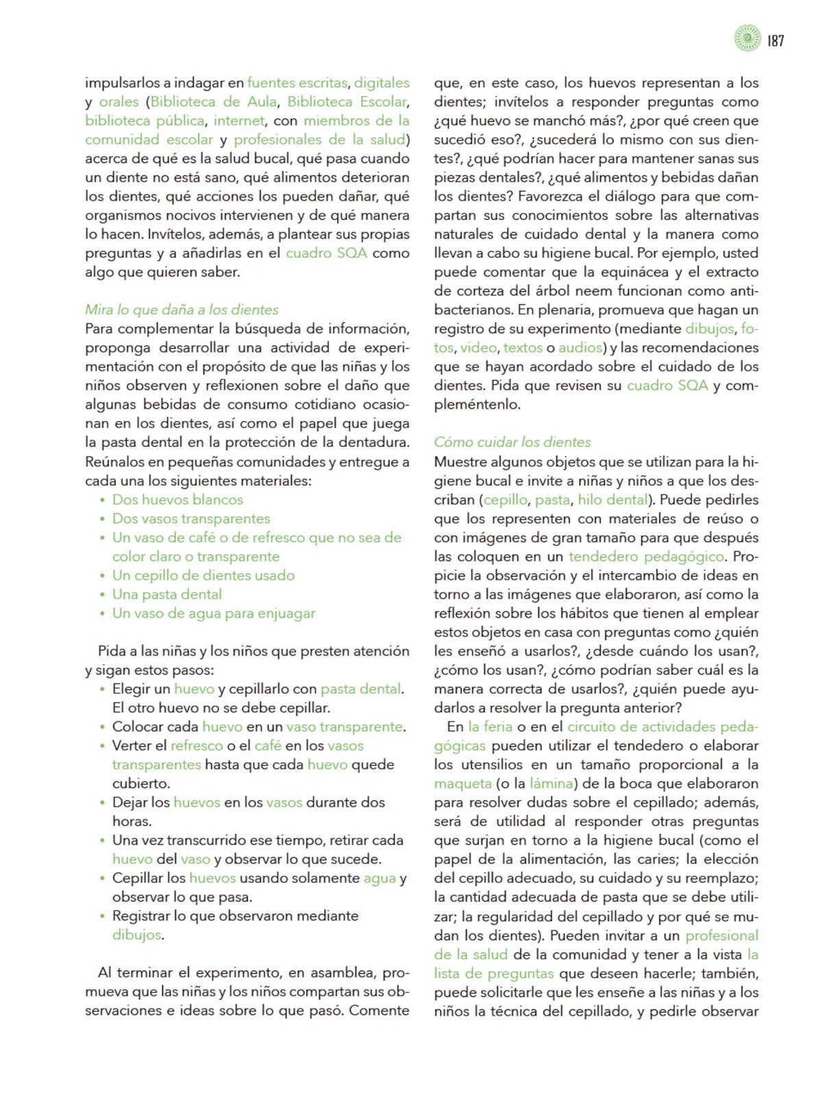 Miniatura página 188 de Modalidades de trabajo para la acción transformadora y el codiseño  Libro de Educación Preescolar Grado 1°, 2°, 3°  Ciclo Escolar 2025 - 2026