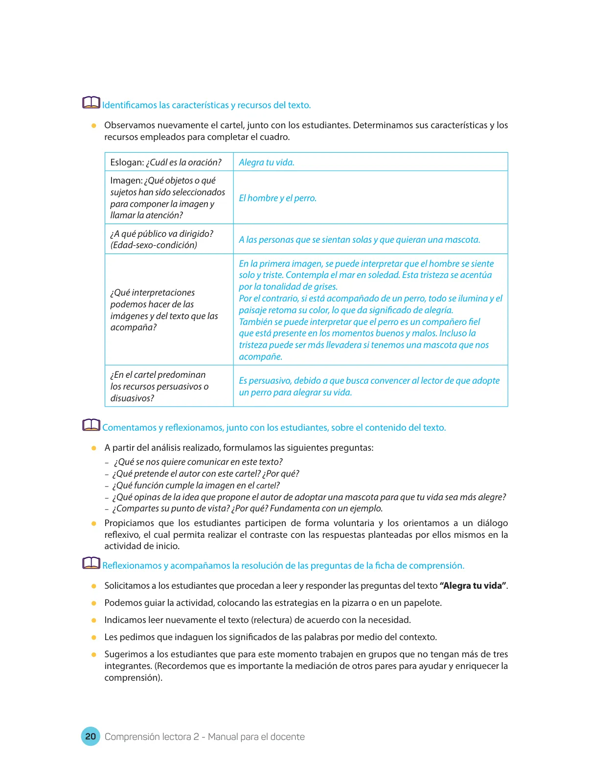 Miniatura página 22 de Comprensión lectora : manual para el docente de segundo grado de Secundaria 2018 · 2018