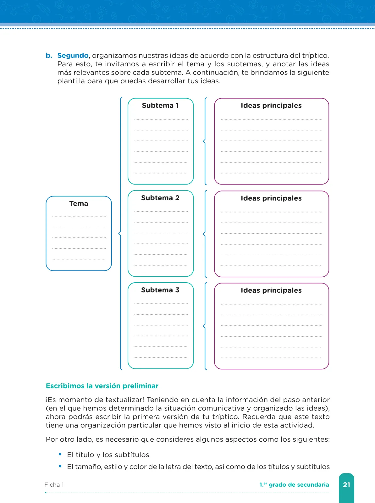 Miniatura página 23 de Fichas de aprendizaje de Comunicación 1 · 2024