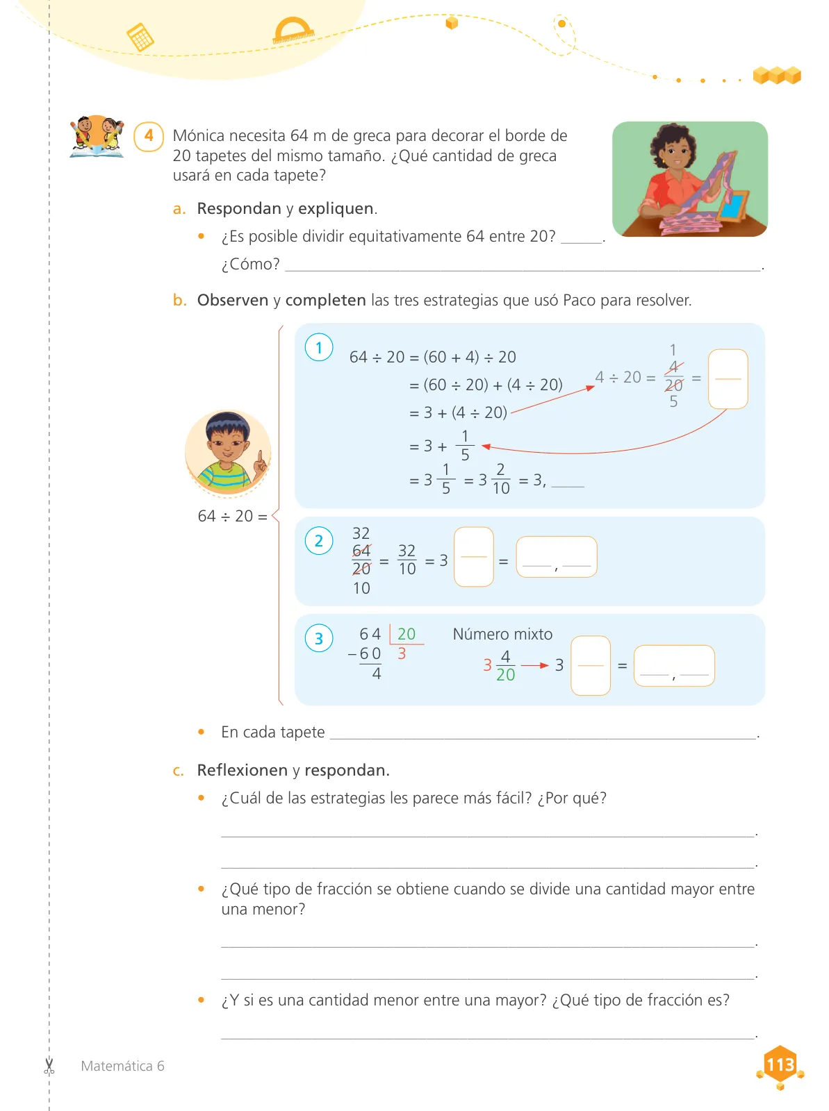 Miniatura página 115 de Matemática 6 : cuaderno de trabajo para sexto grado de Educación Primaria 2019 · 2019