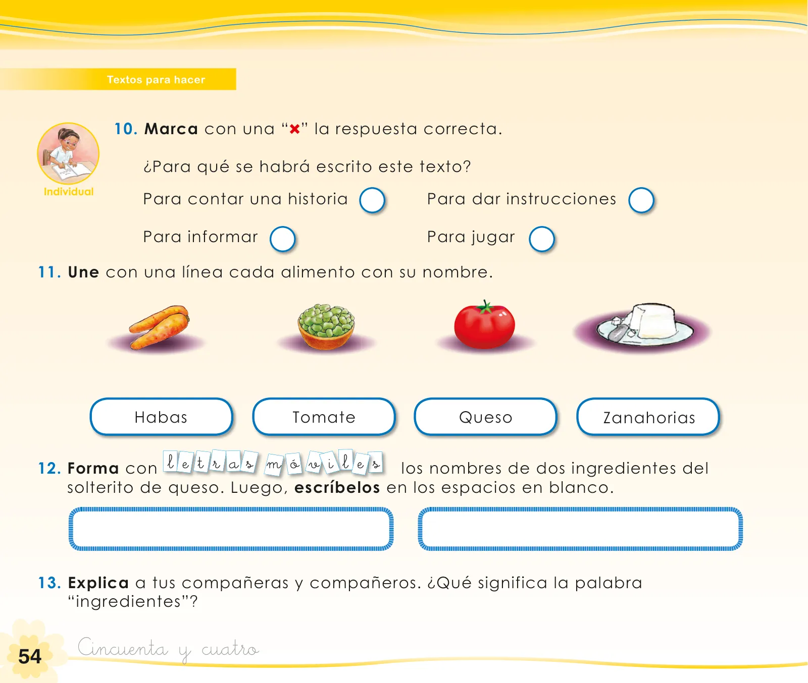 Página 56 de Comunicación 1 : cuaderno de trabajo para primer grado de Educación Primaria 2019 · 2019