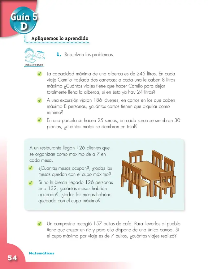 Página 54 de Matematica 3° · Cartilla 01