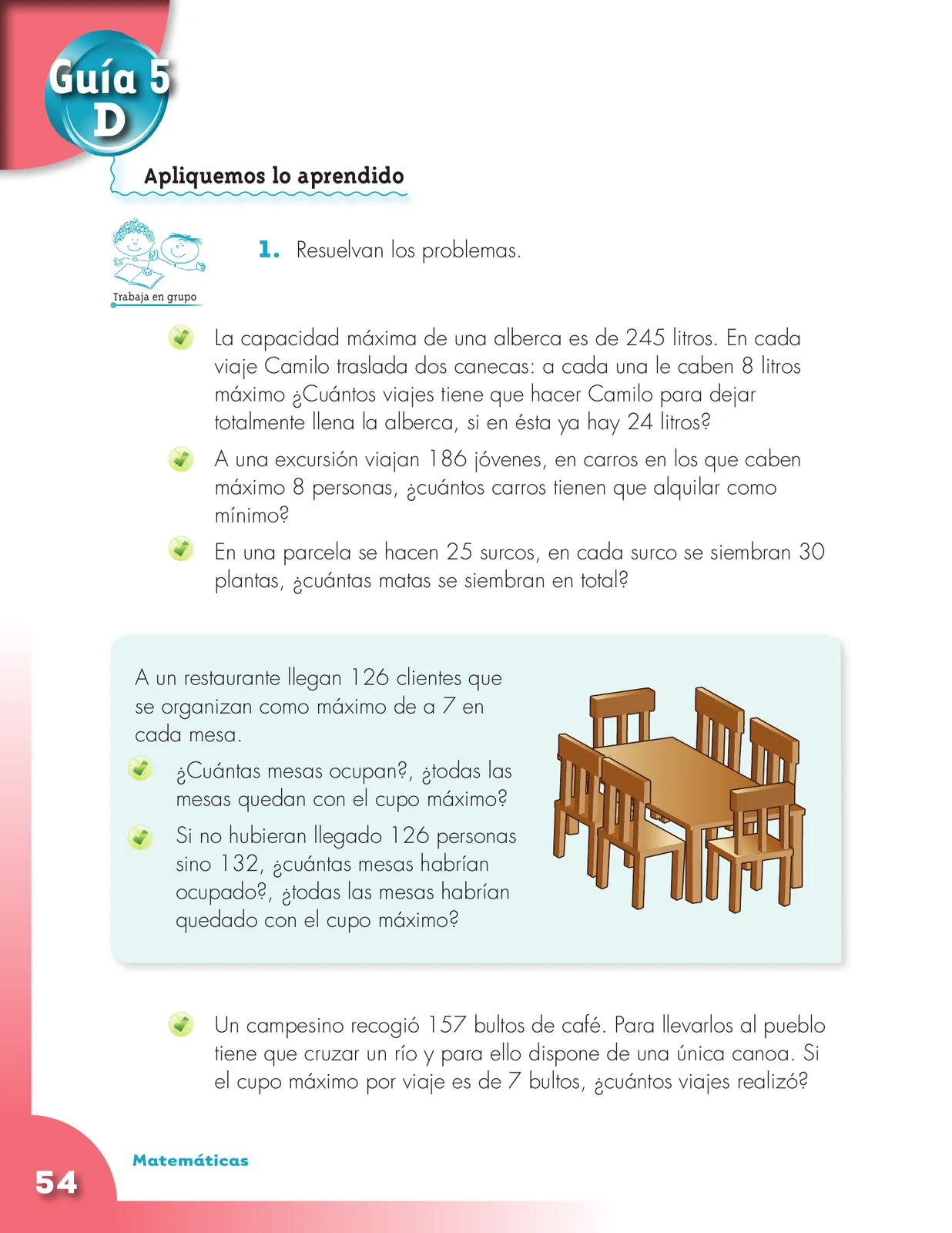 Miniatura página 54 de Matematica 3° · Cartilla 01
