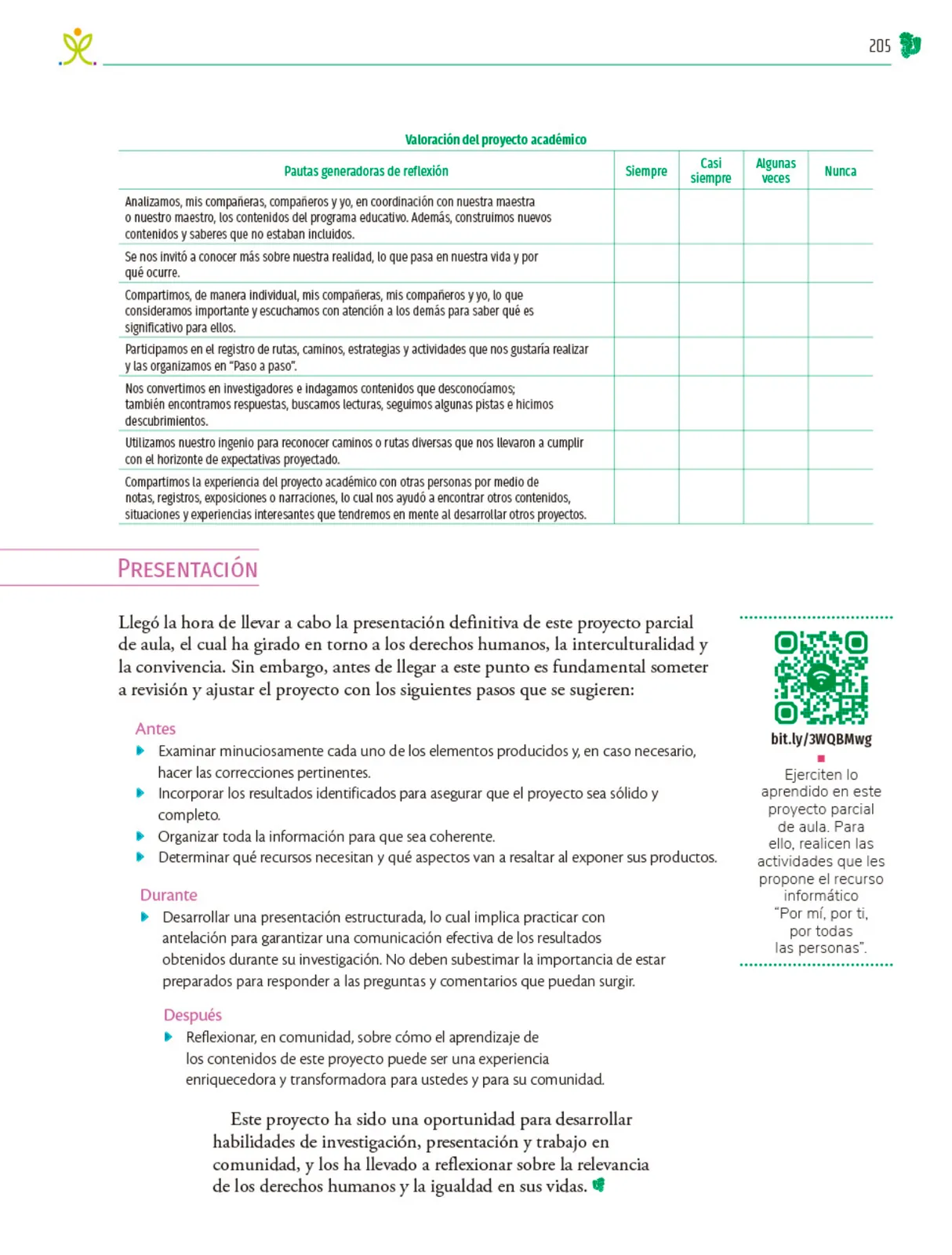 Miniatura página 206 de Colección Ximhai. Nuestro libro de Proyectos.  Tomo III.  Libro de Educación Telesecundaria Grado 1°  Ciclo Escolar 2025 - 2026