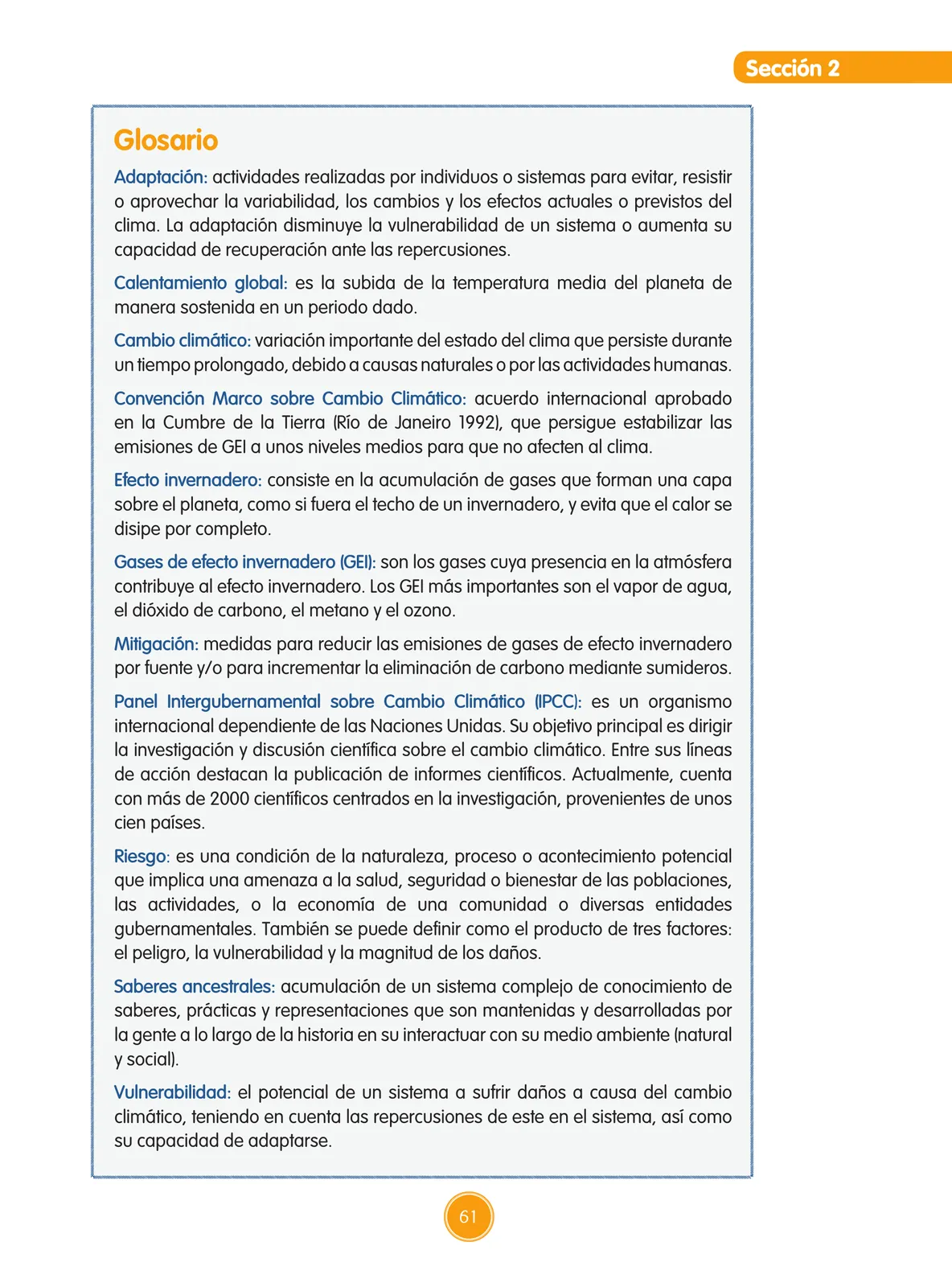 Miniatura página 62 de Guía de educación ambiental para el desarrollo sostenible : cambio climático · 2016